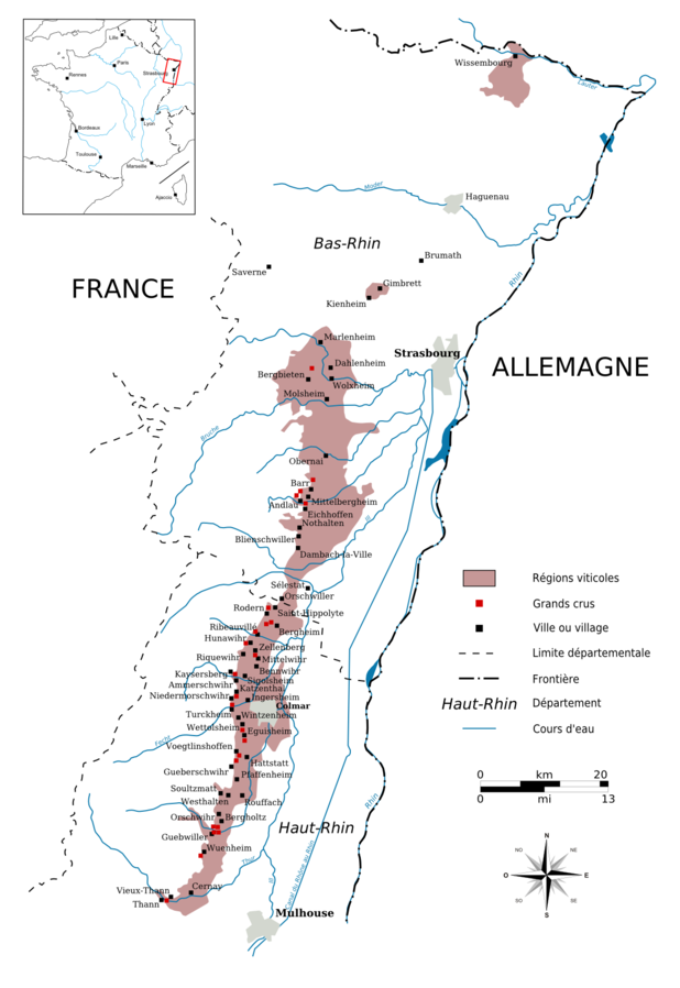 Carte vignobles d'Alsace - Wikipédia